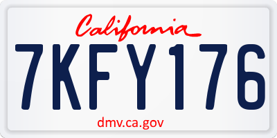 CA license plate 7KFY176
