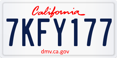 CA license plate 7KFY177