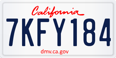 CA license plate 7KFY184