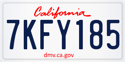 CA license plate 7KFY185