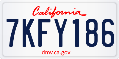CA license plate 7KFY186