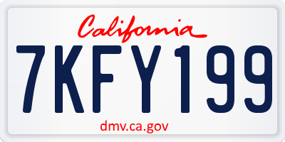 CA license plate 7KFY199