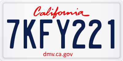 CA license plate 7KFY221