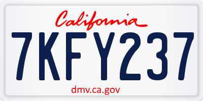 CA license plate 7KFY237