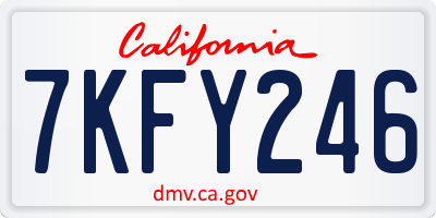 CA license plate 7KFY246