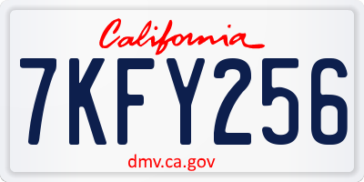 CA license plate 7KFY256