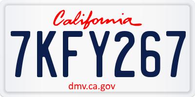 CA license plate 7KFY267