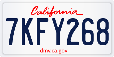 CA license plate 7KFY268