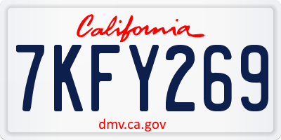 CA license plate 7KFY269