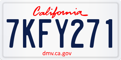 CA license plate 7KFY271