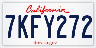CA license plate 7KFY272