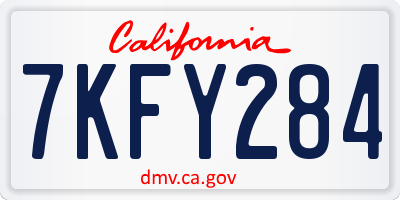 CA license plate 7KFY284