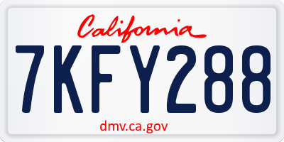 CA license plate 7KFY288