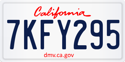 CA license plate 7KFY295