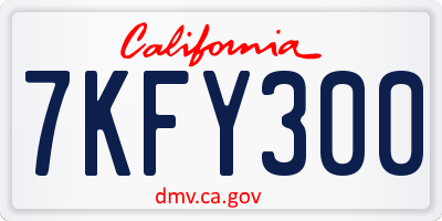 CA license plate 7KFY300
