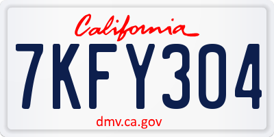 CA license plate 7KFY304
