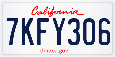 CA license plate 7KFY306