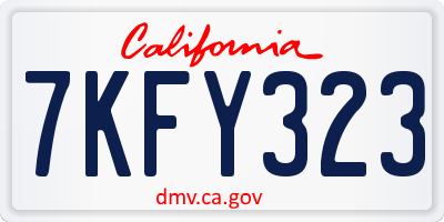CA license plate 7KFY323
