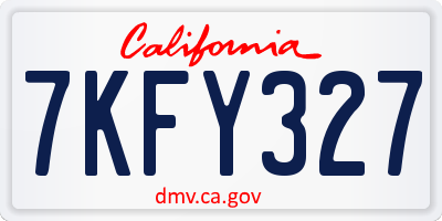 CA license plate 7KFY327