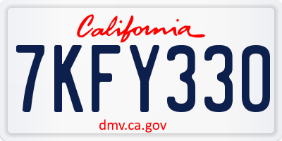 CA license plate 7KFY330