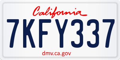 CA license plate 7KFY337