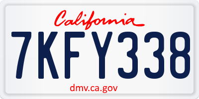 CA license plate 7KFY338