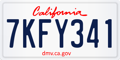 CA license plate 7KFY341