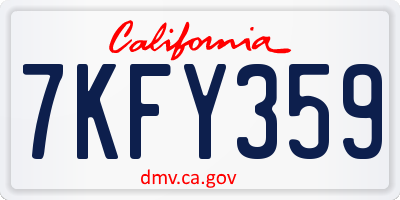 CA license plate 7KFY359