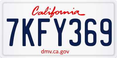 CA license plate 7KFY369