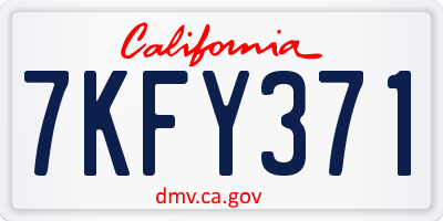 CA license plate 7KFY371