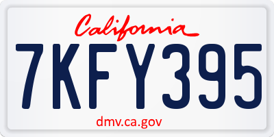 CA license plate 7KFY395