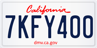 CA license plate 7KFY400