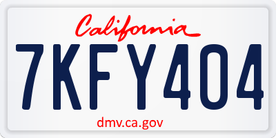CA license plate 7KFY404