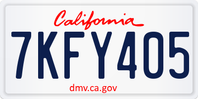 CA license plate 7KFY405