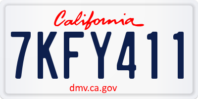 CA license plate 7KFY411