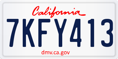 CA license plate 7KFY413