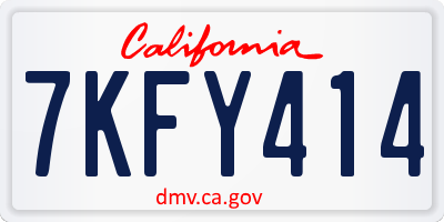 CA license plate 7KFY414