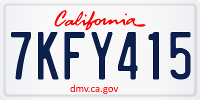 CA license plate 7KFY415
