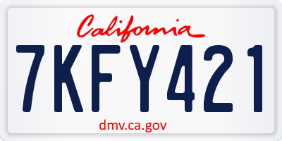 CA license plate 7KFY421