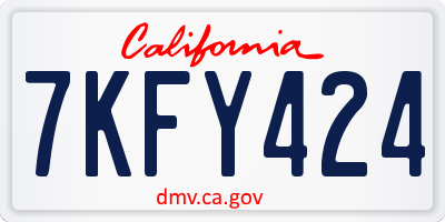 CA license plate 7KFY424
