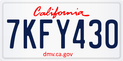 CA license plate 7KFY430
