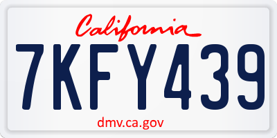 CA license plate 7KFY439