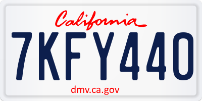 CA license plate 7KFY440