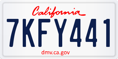 CA license plate 7KFY441