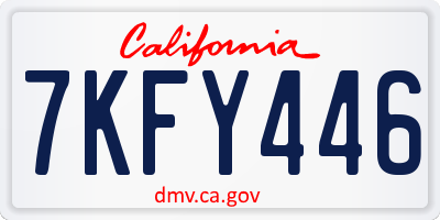 CA license plate 7KFY446