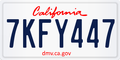 CA license plate 7KFY447