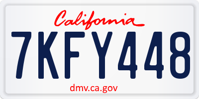CA license plate 7KFY448