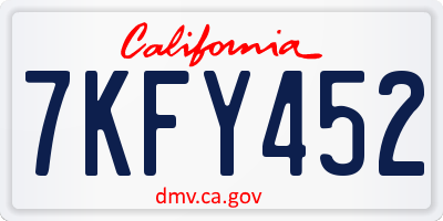 CA license plate 7KFY452