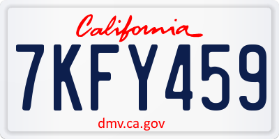 CA license plate 7KFY459