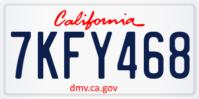 CA license plate 7KFY468
